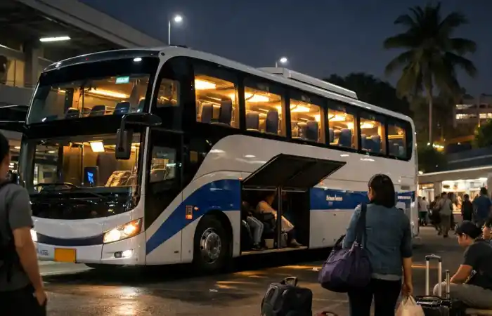אוטובוס לילה מבנגקוק לפוקט בדרך לדרום תאילנד, נסיעה חסכונית ונוחה